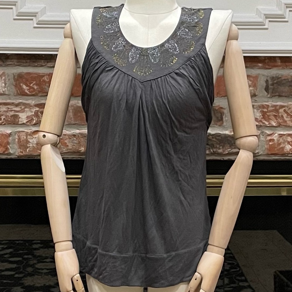 Anthropologie Deletta tank w/silver and gold threading / XS /Excellent condition